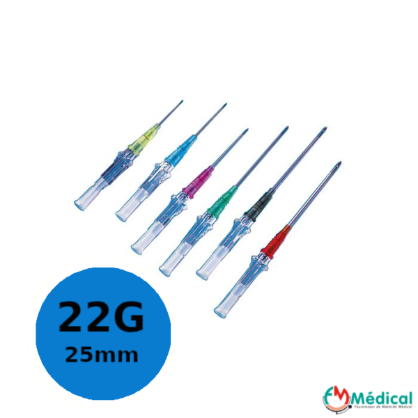 Cathéter court de sécurité Introcan Safety Bbraun 22G 25mm Bleu 1 Cathéter court de sécurité Introcan Safety Bbraun 22G 25mm Bleu