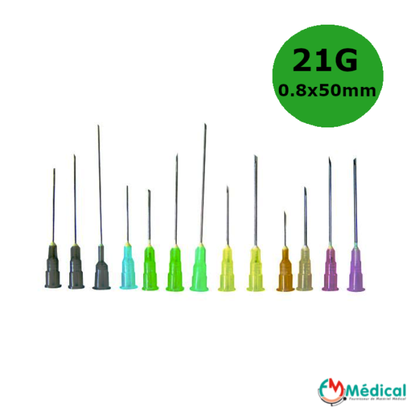 Aiguilles Microlance BD 21G 0,80x50mm Vert, boîte de 100