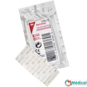 Steri-strip - Support microporeux renforcé Rouge 75x 6 mm, Boite de 50 Pochette de 3 sutures