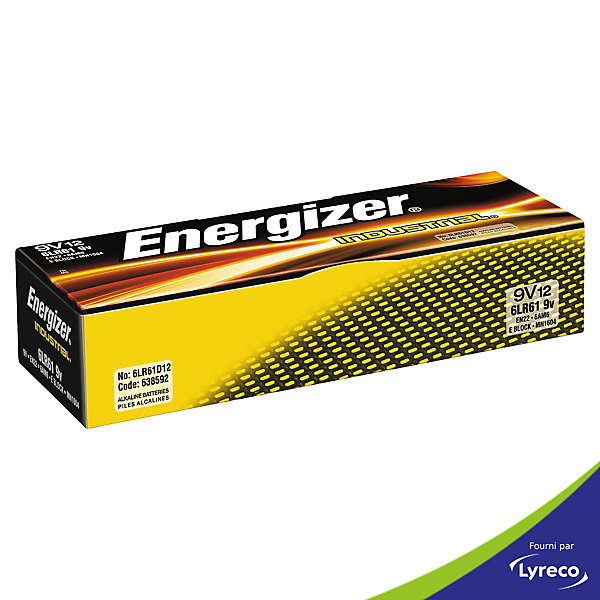 PACK DE 12 PILES 6LR61/9V ENERGIZER INDUSTRIAL