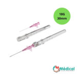 Cathéter sécurisé avec ailettes anti-reflux 18G 30mm Vert 1