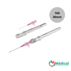 Cathéter sécurisé avec ailettes anti-reflux 16G 30mm Gris - BD Insyte Autoguard, Boîte de 50