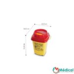 Collecteur d’aiguilles 2L DASRI AP Medical 14,5 x 14,5 x 19,3 cm, l’unité 1