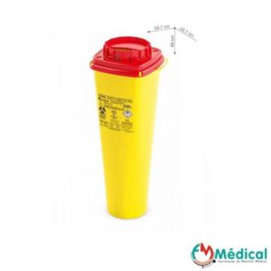 Collecteur d'aiguilles haut 6L DASRI AP Medical 16,7 x 16,7 x 48,2 cm, l'unité