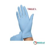Gants Nitrile non poudrés bleus, taille L, boîte de 100 1