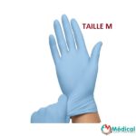 Gants Nitrile non poudrés bleus, taille M, boîte de 100 1